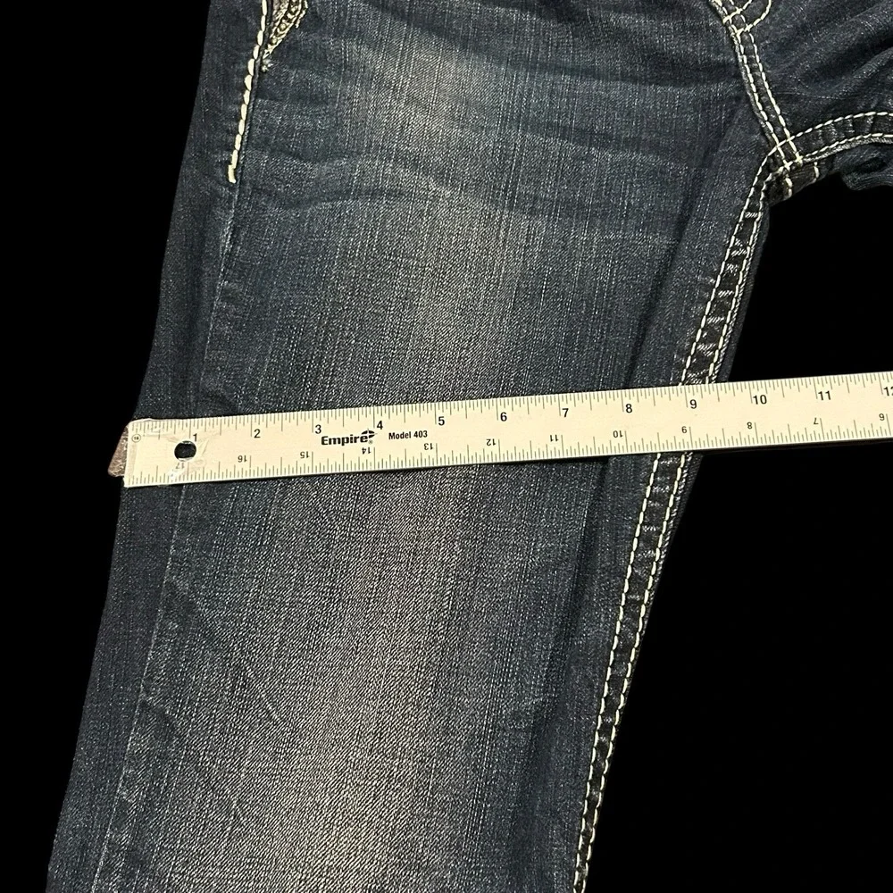 Silver Suki Bootcut Jeans Womens 30x32 Blue Stretch Dark Wash Stitched Denim - Picture 13 of 14